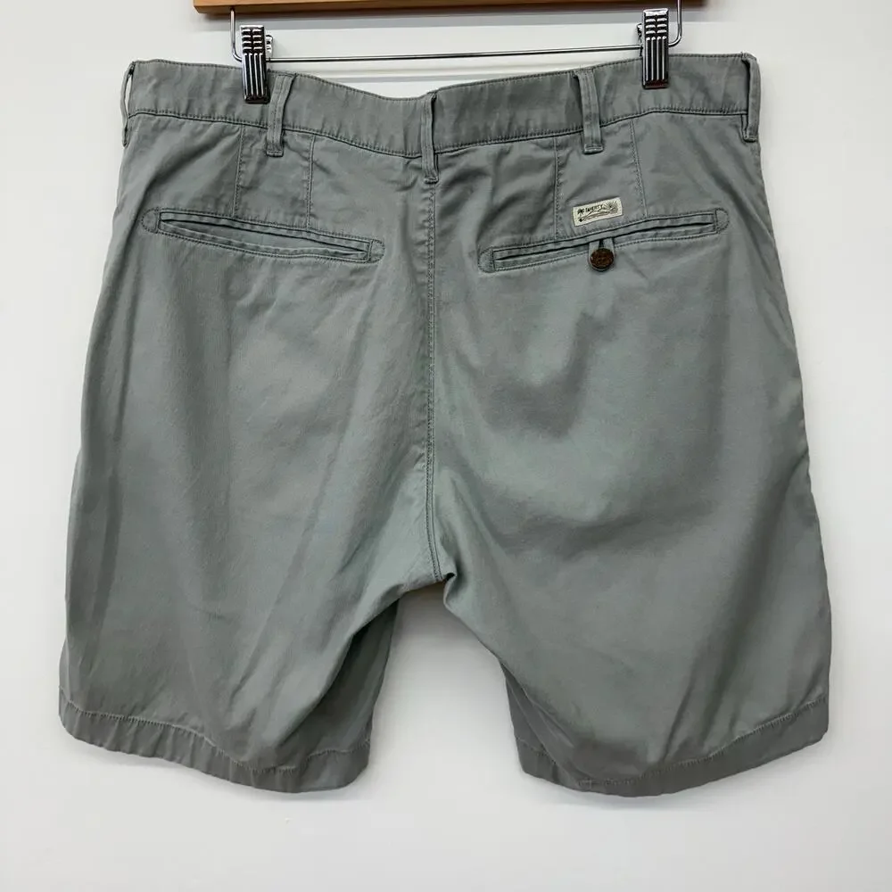 Faherty Mens Shorts Size 35 Light Gray Organic Cotton Tencel 9 Inseam